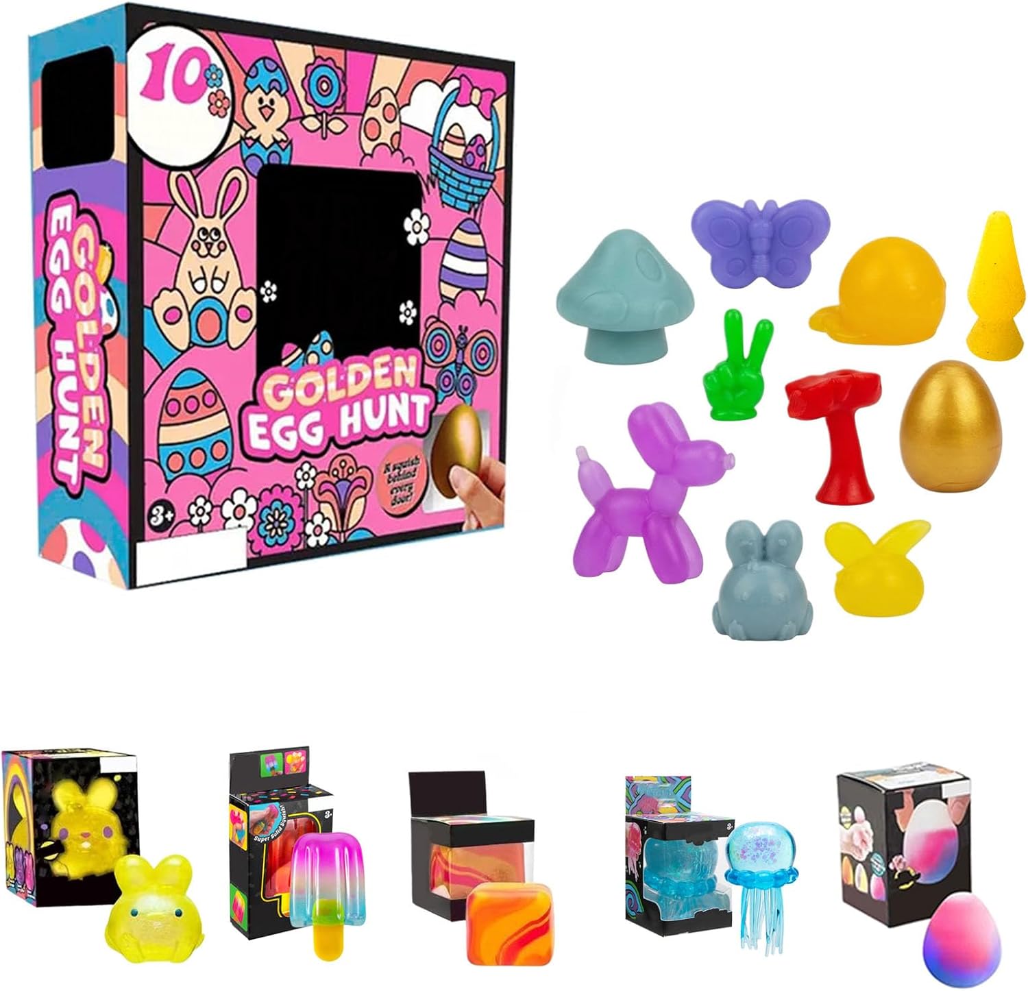 Golden Egg Easter Hunt Set – Needoh Sensory Surprise Eggs for Kids