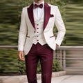 Men's Elegant Burgundy Formal Suit – Slim Fit Wedding & Event Blazer